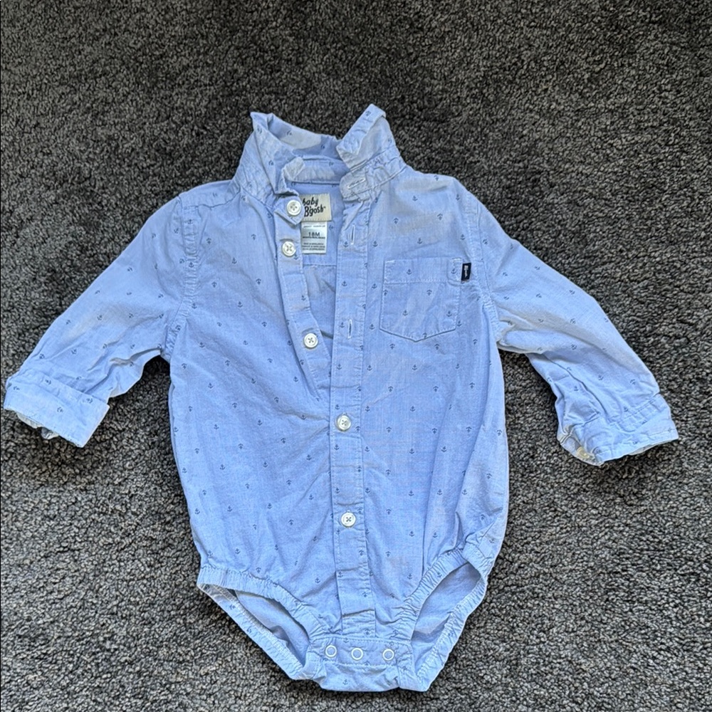 Anchor Blue Long Sleeve button up